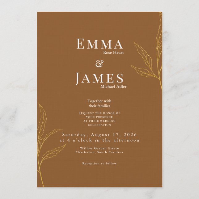 Invitación Elegant Minimalist Wedding Invitation | Modern (Anverso)