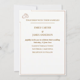 Invitación Elegant Minimalist Wedding Template with Rings