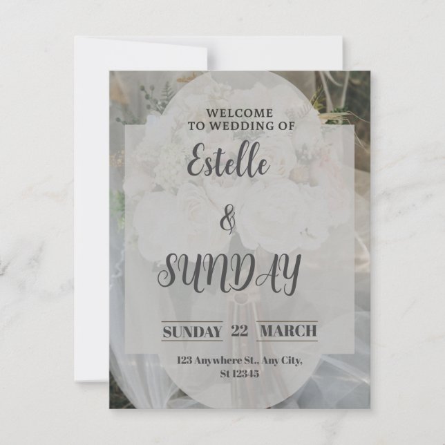 Invitación Elegant Minimalist Wedding Welcome Sign (Anverso)