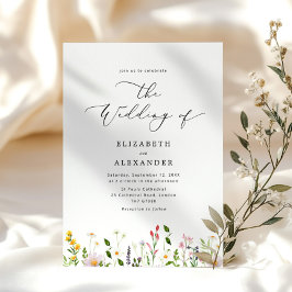 Invitación Elegant minimalist wildflower wedding