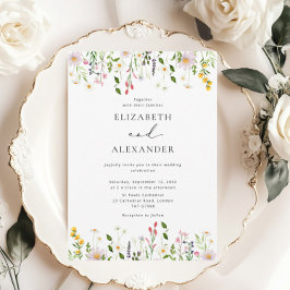 Invitación Elegant Minimalist Wildflower Wedding