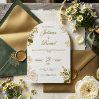 Invitación Elegant Modern Arch Floral Wedding Invitation