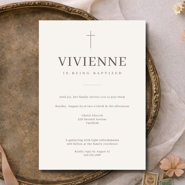 Invitación Elegant Modern Baptism (Subido por el creador)