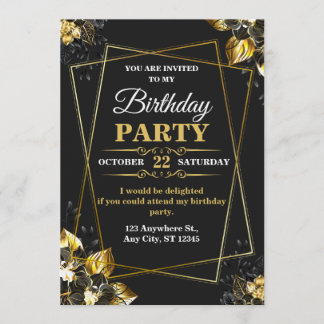 Invitación Elegant & Modern Birthday Card – CUSTOMIZABLE CARD