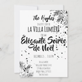Invitación Elegant Modern Black & White Christmas Invite