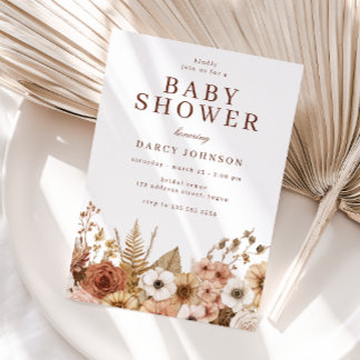 Invitación Elegant Modern Boho Floral Baby Shower