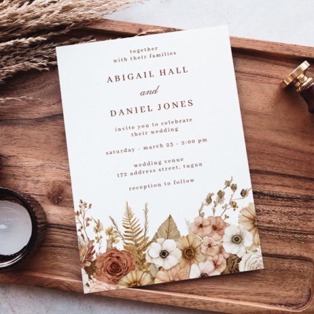 Invitación Elegant Modern Boho Floral Wedding (Subido por el creador)