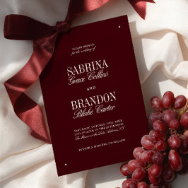 Invitación Elegant Modern Burgundy & Ivory Formal Wedding