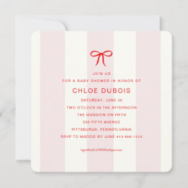 Invitación Elegant Modern Coquette Pink Baby Shower 
