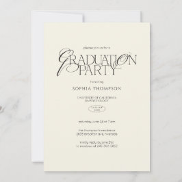 Invitación Elegant Modern Minimalist Typography Graduation