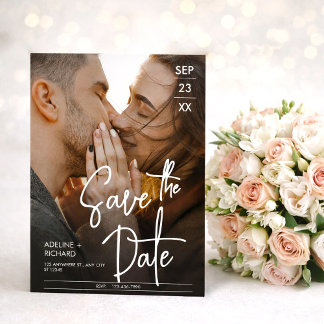 Invitación Elegant Modern Photo Save the Date Wedding