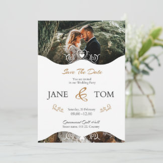 Invitación Elegant Modern Script Photo Classic