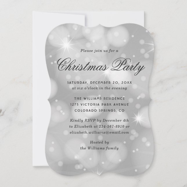 Invitación Elegant Modern Sparkly Christmas Party (Anverso)