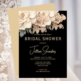 Invitación Elegant Modern Taupe Black Bridal Shower