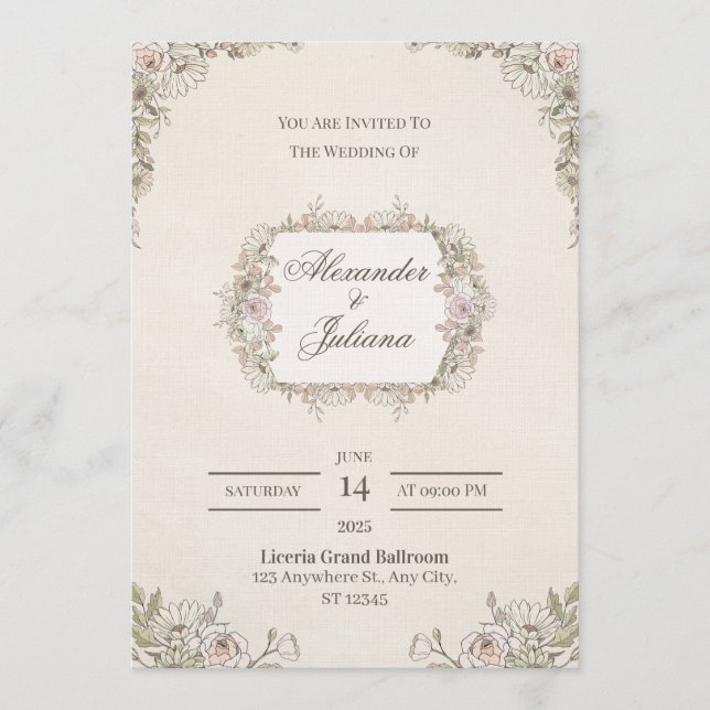 Invitación Elegant Modern Wedding Invitation | Timeless  (Anverso)