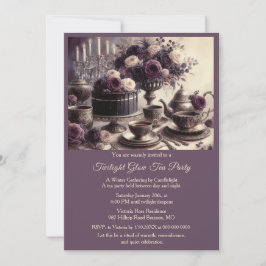 Invitación Elegant Moody Twilight Winter Tea Party Invitation