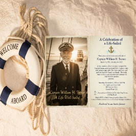 Invitación Elegant Nautical Anchor Memorial  Template