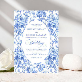 Invitación Elegant Navy Blue Roses Floral Wedding Invite