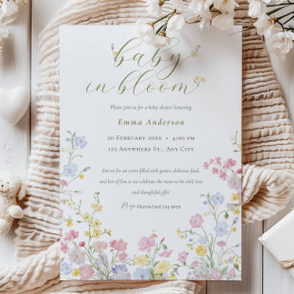 Invitación Elegant Neutral Baby in Bloom Baby Shower