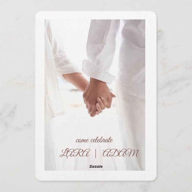 Invitación Elegant Neutral Floral Wedding Invitation (Reverso)