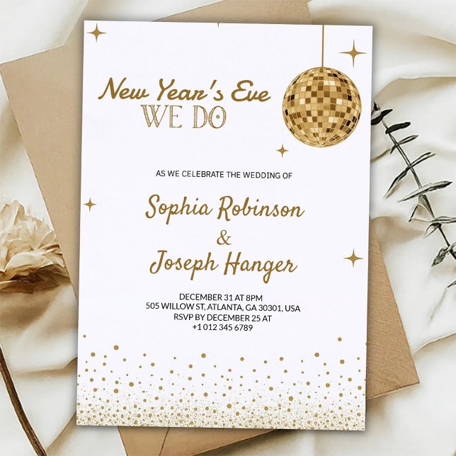 Invitación  Elegant New Year's Eve wedding invitation  (Subido por el creador)