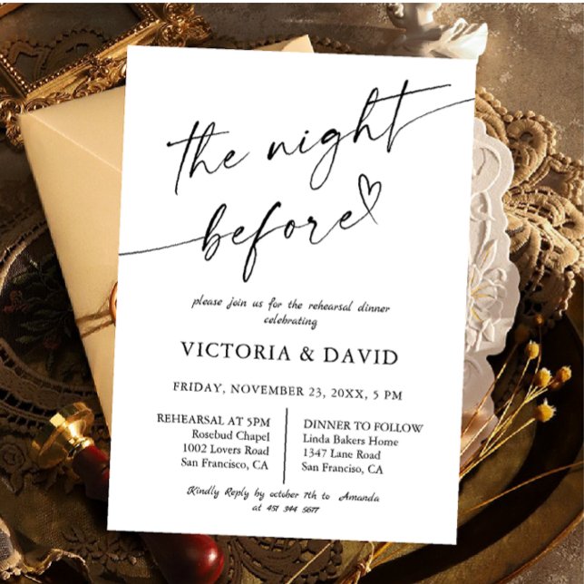 Invitación Elegant  Night Before Rehearsal Dinner  (Subido por el creador)