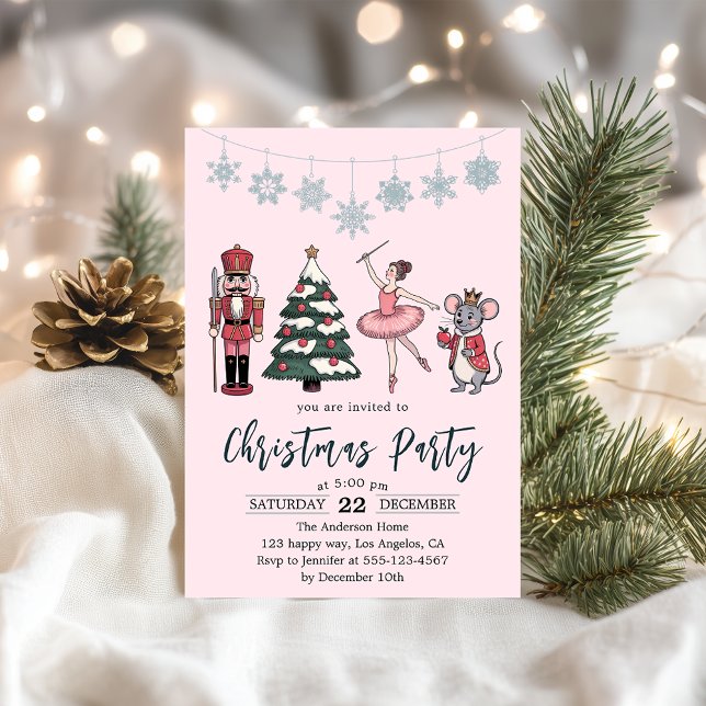 Invitación Elegant Nutcracker Ballet Christmas Party  (Subido por el creador)