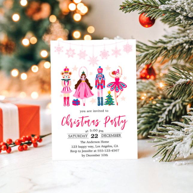 Invitación Elegant Nutcracker Ballet Christmas Party  (Subido por el creador)