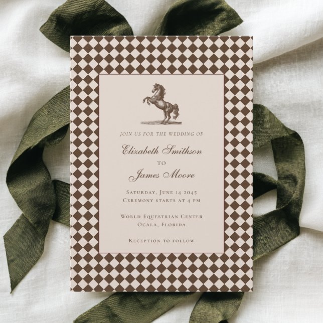 Invitación Elegant Old Money Horse Equestrian Wedding (Subido por el creador)