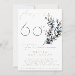 Invitación Elegant Olive Branch Surprise Birthday Invitation
