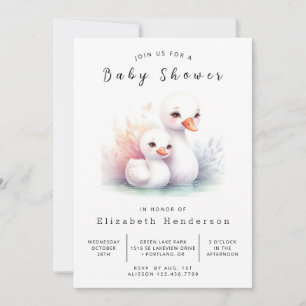 Invitación Elegant Online Swan Baby Shower