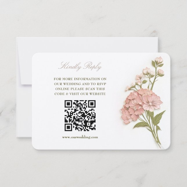 Invitación Elegant Pastel Floral Wedding RSVP Card (Anverso)