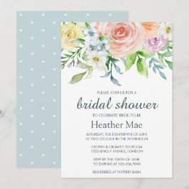 Invitación Elegant Pastel Flowers Floral Bridal Shower
