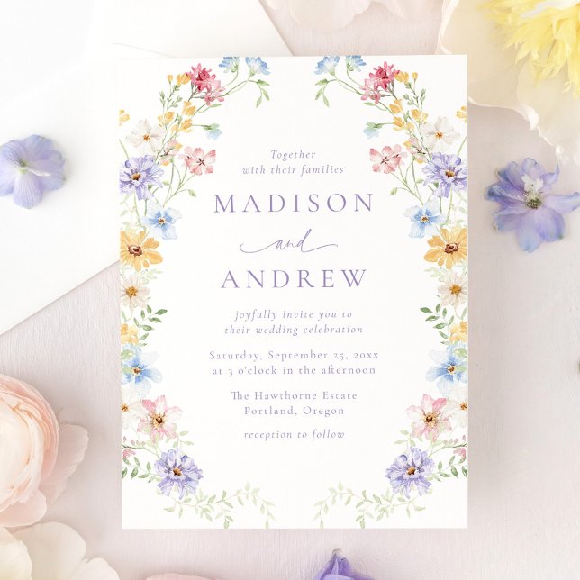 Invitación Elegant Pastel Wildflower Garden Wedding (Subido por el creador)