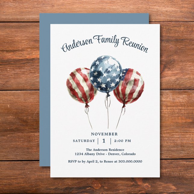 Invitación Elegant Patriotic Family Reunion (Subido por el creador)