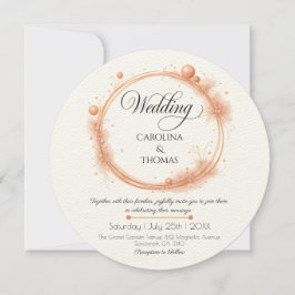 Invitación Elegant Peach Sparkle Wedding Script Calligraphy
