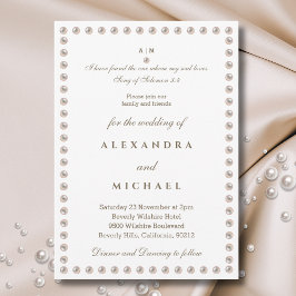 Invitación Elegant Pearl Bible Verse Christian Wedding 