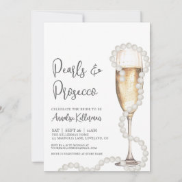 Invitación Elegant Pearls & Prosecco Champagne Bridal Shower