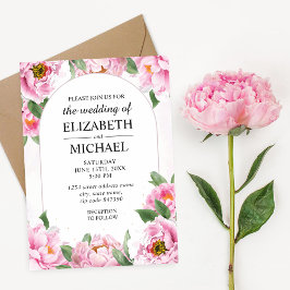 Invitación Elegant Peony Minimalist Chic Wedding Invitation