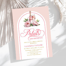 Invitación Elegant petals and prosecco invite custom name