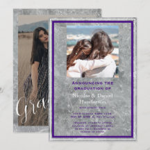 Elegant photo double graduation Announcement