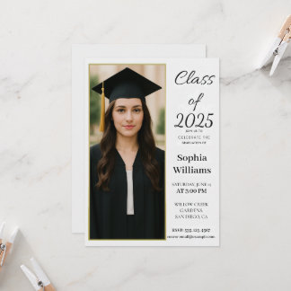 Invitación Elegant Photo Graduation Invitation –Class of 2025