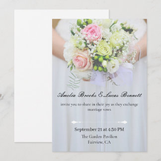 Invitación Elegant Photo Wedding Invitation Card