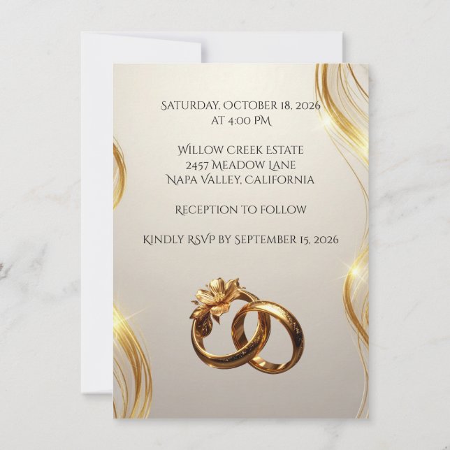 Invitación Elegant Photo Wedding Invitation Card – Modern (Reverso)