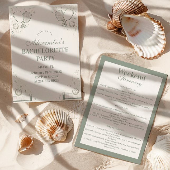 Invitación Elegant Pickleball Club Bachelorette Party (Subido por el creador)