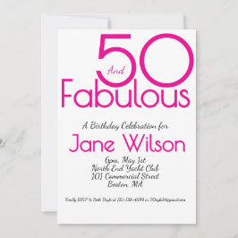 Invitación Elegant Pink 50 and Fabulous Birthday  