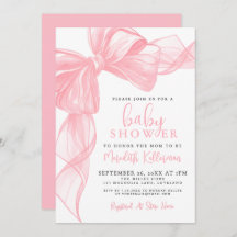 Elegant Pink Bow Baby Shower