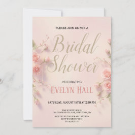 Invitación Elegant Pink Floral Bachelorette Party