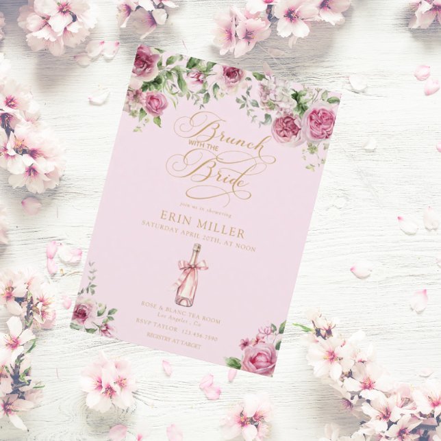 Invitación Elegant Pink Floral Bridal Shower (Subido por el creador)