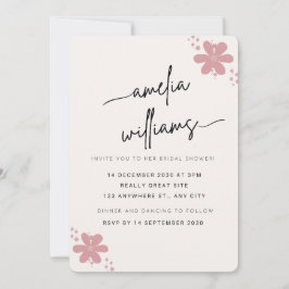 Invitación Elegant Pink Floral Bridal Shower Invitation - Cus